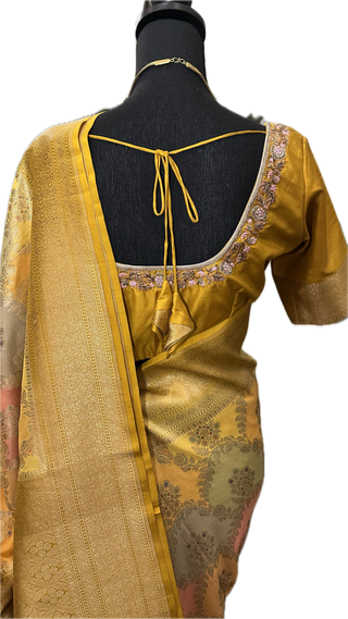 Rangakat Handwoven Beneras  silk saree with stitched  blouse online shopping usa