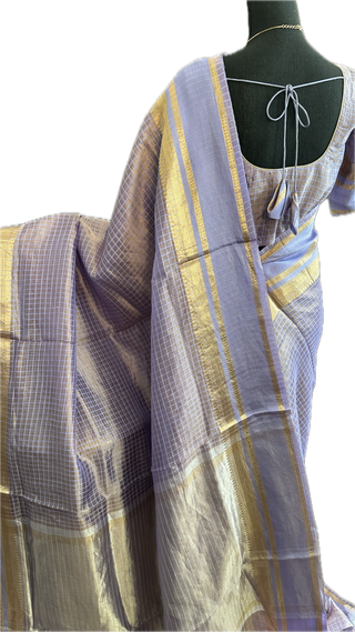 Pure Double Tissue beneras lavender soft organza silk saree with blouse online shopping usa