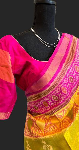 Patola silk saree with prestitched blouse online shopping