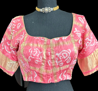 Peach Bhandini blouse ready to wear blouse online shopping