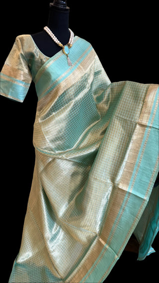 Double tissue pure katan beneras silk saree online pastel tissue silk saree online usa tissue saree online 