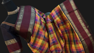 Finest checks pallum paluzhamum kanchi pattu saree fine weave kanchi pattu bridal pure zari