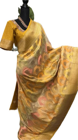 Rangakat Handwoven Beneras  silk saree with stitched  blouse online shopping usa