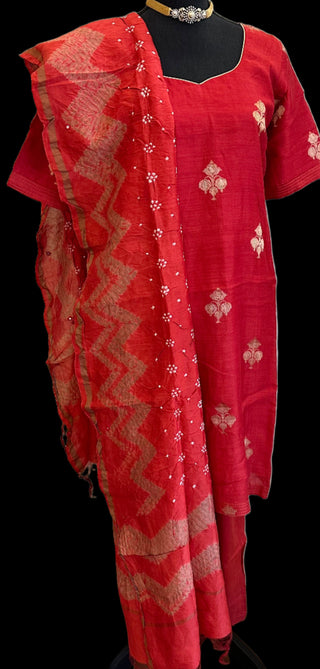 Beneras  pure silk salwar set with silk dupatta online shopping usa