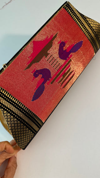 Paithani clutch made with pure silk