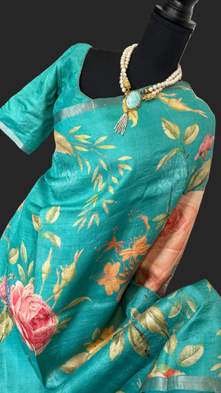 pastel beneras silver zari saree online usa floral pure silk saree online usa 