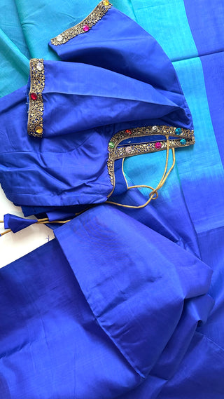 Plain blue pure plain kanchi pattu kanivaram kanchipuram kanjivaram silk saree online usa sale muhurtam wedding indian saree online usa bridal telugu pelli kuthuru pelli cheera online usa 