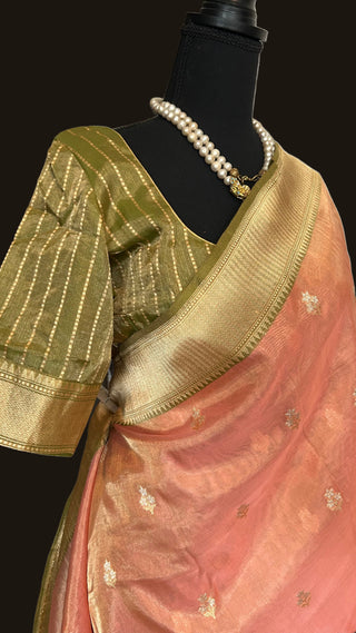 Tissue silk saree pastel orange tissue silk saree online usa pure tissue saree usa 