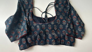 
Cotton blouse online readymade cotton blouse pure cotton blouse kalamkari blue ready to wear online usa blue readymade blouse for sale latest 
