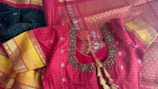 black gadwal silk saree online usa with blouse