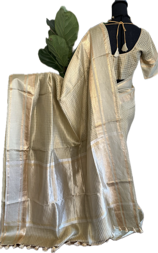 Pure Double Tissue beneras tan soft organza silk saree with blouse online shopping usa