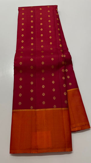 Pure zari Red kanchi pattu saree online usa heavy pallu butta saree online shopping