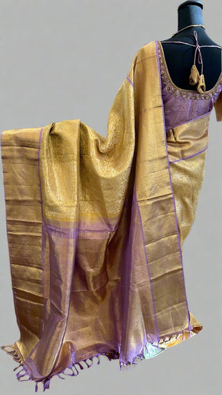 Pure gold tissue kanchi pattu saree online usa 