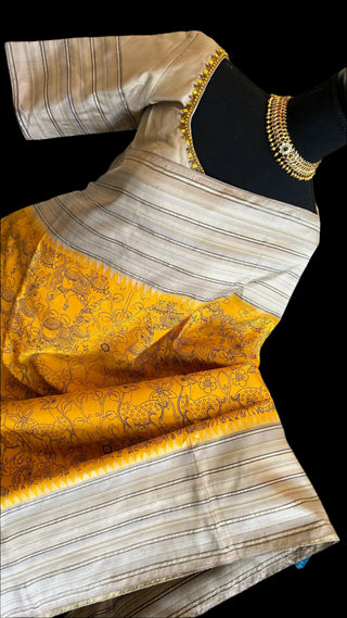 kalamkari kanchi pattu saree Gold pattu saree online usa pure zari kalamkari kanchi silk saree 