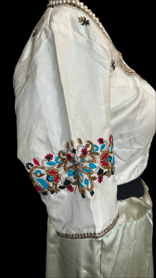 Pure  ream pure silk blouses hand embroidered prestitched