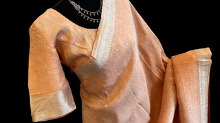 linen beneras silver saree online usa