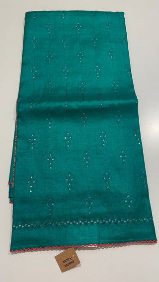 tussar silk saree with hand painted madhubani pallu and blouses online usa