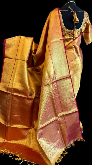 Gold pure zari kanchi pattu saree online pure kanchi pattu saree gold zari kanchi pattu saree usa