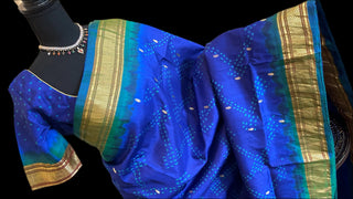 Blue Bandhani  Paithani silk saree online usa paithani sarees usa comes with stitched blouse