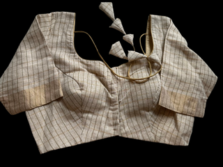 Beige linen ready made blouse online usa