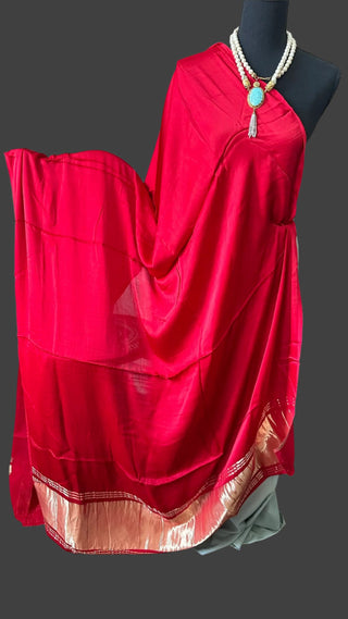 Pure silk red gajji silk duppatta pure silk online usa pure silk red duppatta