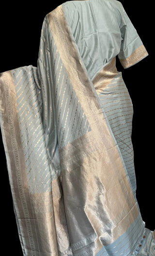 Pastel blue&nbsp;&nbsp;Beneras silk saree with blouse online shopping usa