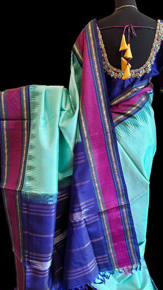 pastel blue kanchi pattu saree online kanjivaram saree usa pure zari kanjivaram easy drape embroidered blouse usa 