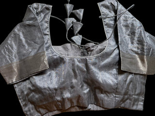 Pure silk grey beneras silver blouses online shopping
