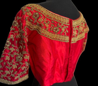 red hand embroidered pure silk blouses usa
