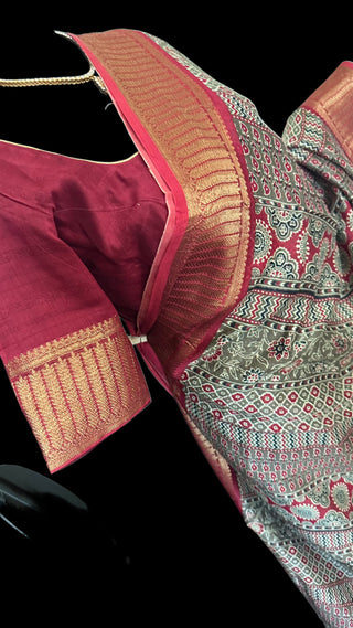 Chanderi silk cotton with blouse online usa