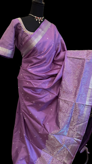 elegant lavender soft silk saree online usa