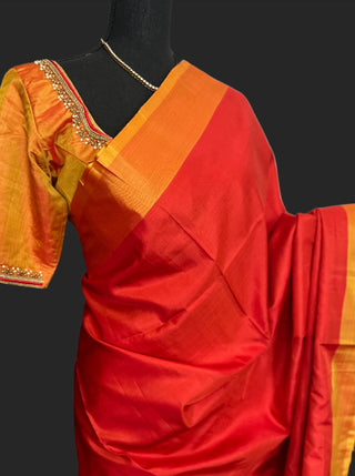 pure plain kanjivarams with prestitched hand embroidered blouse gemstone blouses front and back neck