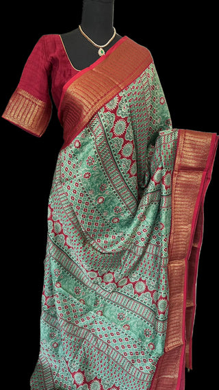 green maroon chanderi silk online usa  Maheshwari silk cotton green blouse online shopping