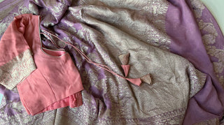 Lavender georgette beneras silk saree online usa pure beneras georgette usa