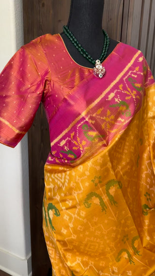 Mustard patola saree online usa 