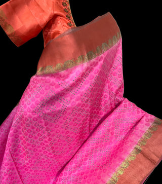 Pure kanchi pattu saree usa fusion bandhani kanchi pattu kanjivaram silk saree usa traditional saree usa