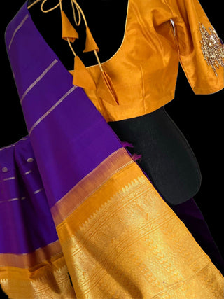 borderless purple kanchi pattu saree online usa Purple kanchi pattu silk saree online saree embroidered blouse online usa