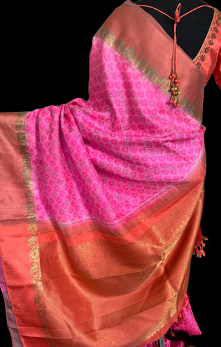 Pure kanchi pattu saree usa fusion bandhani kanchi pattu kanjivaram silk saree usa traditional saree usa